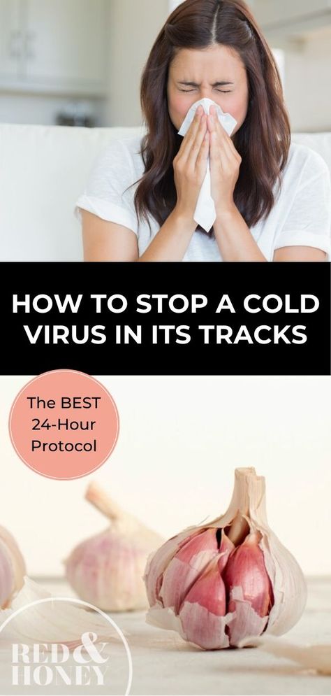 Ever notice a big sneeze, or that tingle in your throat that signals a yucky cold coming on? It's time to take action! How to stop a cold virus dead in its tracks? Find out how! #coldremedies #immuneboost #howtostopacold Stop A Cold, Stop Sneezing, Garlic Benefits, Cold And Cough Remedies, Home Remedy For Cough, Cold Sores Remedies, Natural Antibiotics, Natural Cold Remedies, Cold Home Remedies