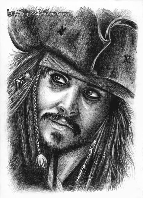 Johnny Depp Jack Sparrow Dibujo, Jack Sparrow Drawing, Badass Drawings, Kaptan Jack Sparrow, Pencil Drawing Images, Pen Art Work, This Is The Day, Realistic Pencil Drawings, Pencil Sketch Images