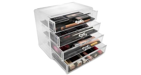 Sorbus Acrylic Makeup Organizer Stackable Makeup, Organizer Amazon, Makeup Storage Case, Clear Makeup Organizer, Diy Makeup Storage, Makeup Area, Acrylic Organizer Makeup, Cosmetic Display, Storage Display