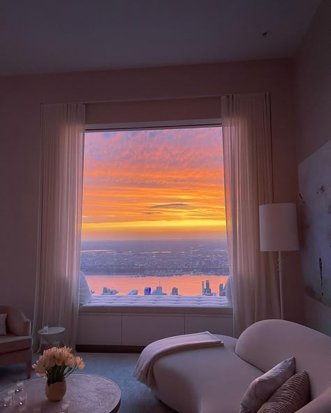 Colorful Skies, Windows View, Kelly Behun, City View Apartment, Fresh Aesthetic, Apartment View, Aesthetic Space, Apartment Life, Aesthetic Rooms