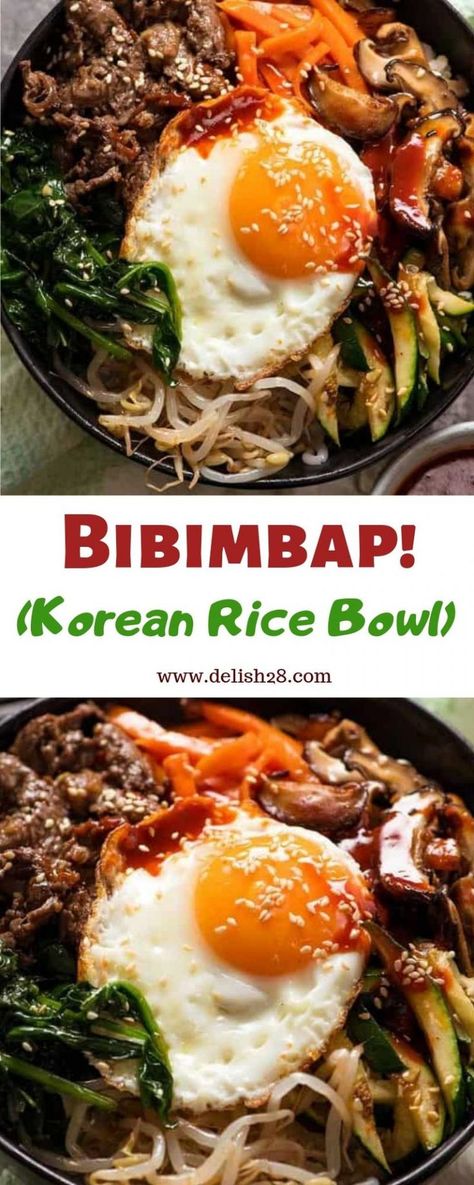 Healthy Korean Recipes, Korean Rice Bowl, Bibimbap Bowl, Bibimbap Recipe, Easy Korean Recipes, Korean Rice, Rice Recipes For Dinner, Rice Bowls Recipes, Korean Dishes