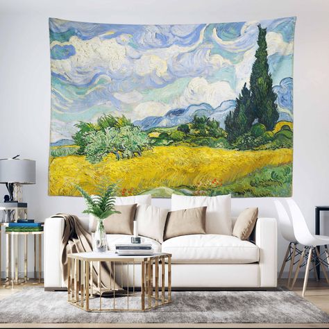 Thanks for the kind words! ★★★★★ "Delivery was faster than expected. Tapestry is high quality I love it" Rachael https://etsy.me/3A0bUPS #etsy #etsyfinds #vincentvangogh #artdeco #landscapescenery #homedecoraccent #fabricwallart #wallhangingart #wheatfield #vangogh Van Gogh Tapestry, Wheat Field With Cypresses, Cloth Room, Van Gogh Famous Paintings, Life Perspective, Multi Panel Wall Art, Tapestry Nature, Fabric Wall Hanging, Wheat Field