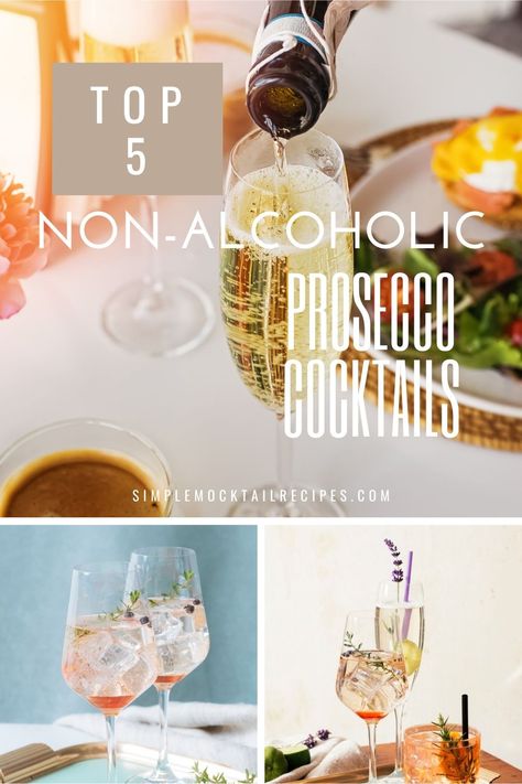 Non-alcoholic Prosecco is Prosecco and sparkling wines that have had the alcohol removed. Prima Pavé, Grüvi, Noughty, St. Regis, Vin (ZERO) Brut. Get your recipes for non-alcoholic Prosecco cocktails here. | Best Non-Alcoholic Prosecco | Moktails Non-Alcoholic Prosecco | Non-Alcoholic Prosecco Grapes Prosecco Drinks, Easy Mocktail Recipes, Non Alcoholic Wine, Lavender Recipes, Prosecco Cocktails, Wine Education, Mocktail Recipe, Sparkling Wine, Non Alcoholic