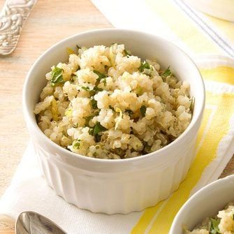 44 Passover Recipes to Enjoy All Week Long | Taste of Home Seasoned Quinoa, Light Side Dishes, Hairstyle Indian, Quinoa Recipe, Mint Recipes, 5 Ingredient Recipes, Passover Recipes, Lemon Herb, Bridal Hairstyle