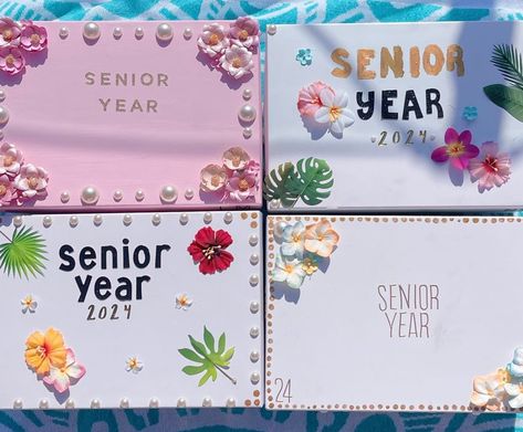 senior 2024 box ideas, memory box inspo, aesthetic senior boxes 2024, cute flower Pearl senior boxes, senior boxes with a tropical hawaiian vibe, unique senior boxes, 2024 senior year memory boxes, decorated senior boxes, senior year crafts, senior year inspiration, senior memories, things to do before senior year, senior year bucket list, senior year activities, senior year aesthetic, senior year ideas, senior year fun, senior year scrapbook, pink hibiscus Pearl black gold plants monstera blue Senior Year Inspiration, Senior Year Activities, Senior Year Ideas, Senior Year Bucket List, Senior Memories, Senior Boxes, Year Bucket List, Cal Poly Slo, Senior Year Scrapbook