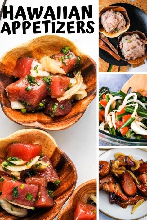 Hawaiian Vegetarian Recipes, Hawaiian Dips Appetizers, Hawaiian Hors D’oeuvres, Hawaiian Pupus Appetizers, Tiki Food Ideas, Polynesian Appetizers, Local Hawaiian Food Recipes, Hawaii Appetizers, Hawaiian Snacks For Party