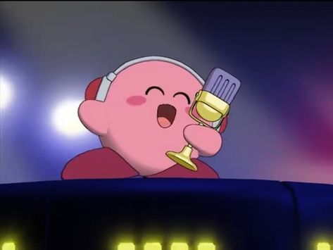 Kirby Wearing Headphones, Kirby With Headphones, Kirby Headphones, Kirby Meme, Waddle Dee, Character Costumes, Taking Pictures, Kirby, Listening To Music