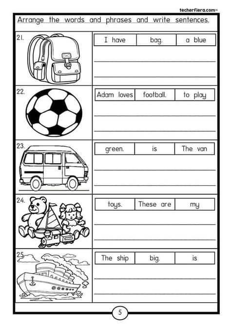 Write A Sentence About The Picture, Positional Words Kindergarten, Writing Worksheets Kindergarten, Ingles Kids, Reading Comprehension Kindergarten, Grammar For Kids, Kindergarten Reading Worksheets, English Activities For Kids, 1st Grade Writing