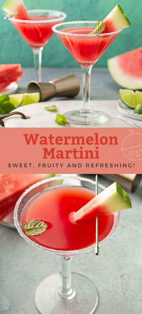 Watermelon Alcohol Drinks, Watermelon Juice Drinks, Refreshing Martini Recipes, Watermelon Mocktails, Martini Pitcher Recipes, Vodka Martini Recipes Easy, Watermelon Liquor Drinks, Martinis Recipe, Watermelon Margarita Recipe