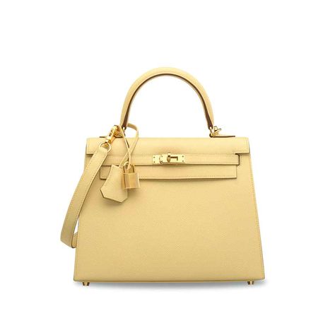 A JAUNE POUSSIN EPSOM LEATHER SELLIER KELLY 25 WITH GOLD HARDWARE | HERMÈS, 2016 | 21st Century, bags | Christie's Kelly 25, Louis Vuitton Luggage, Hermes Kelly Bag, Popular Handbags, Kelly Bag, Luxury Purses, Fancy Bags, Hermes Handbags, Burberry Handbags