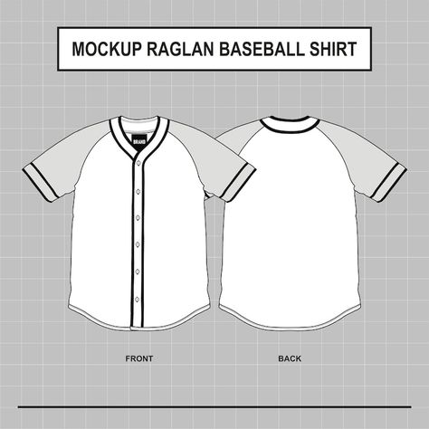 Baseball Shirt Raglan Vector Jersey Mockup Illustrator CAD Drawing - Etsy Indonesia Art Baju, Baseball Jersey Design, Mockup Camisa, Blank Mockup, Jersey Mockup, T Shirt Sewing Pattern, Jersey Vintage, Mockup Downloads, Tech Pack