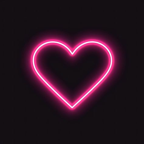 Heart icon neon light night. AI generated Image by rawpixel. | premium image by rawpixel.com / Wan Neon Pink Icons, Pink Neon Aesthetic, Pink Neon Heart, Red Heart Icon, Neon Widgets, Black And Pink Heart, Neon App Icons, Neon Hearts, Neon Icons