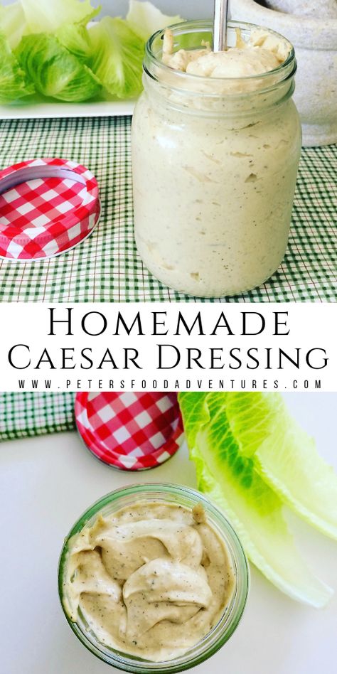 Ceaser Dressing With Anchovies, Caesar Salad Dressing Without Anchovies, Japanese Dressing, Salad Caesar, Homemade Caesar Salad, Caesar Salads, Homemade Caesar Dressing, Caesar Salad Dressing Recipe, Homemade Caesar Salad Dressing