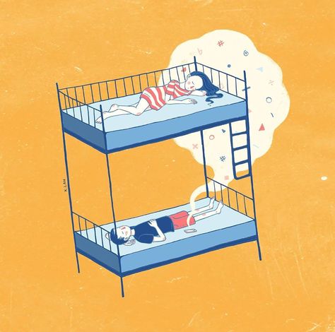 Bunkbed #illustration #drawing #digitalart #couple #love #bunkbed #music #summerfling #xlan Bunk Bed Illustration, Bunk Bed Drawing, Bed Drawing, Procreate Ideas, Bunk Bed, Illustration Drawing, If Only, Bunk Beds, Peter Pan