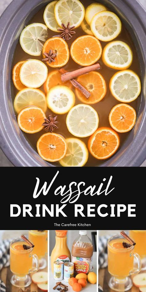 Recipe For Wassail, Wassail Recipe Crockpot, Traditional Wassail Recipe, Wassail Recipe Easy, Citrus Punch Recipe, Winter Punch, Crockpot Drinks, Christmas Drinks Nonalcoholic, Wassail Recipe