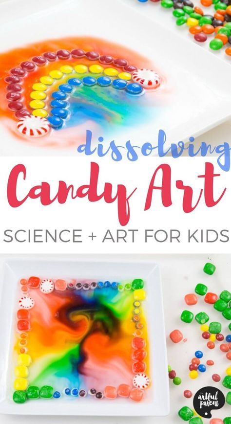 A mesmerizing variation of the popular rainbow skittles experiment, this dissolving candy art & science activity uses a variety of colorful candies! Rainbow Skittles, Skittles Experiment, Science Activity For Kids, Stem Crafts, Science Activity, Candy Theme, Candy Art, Science Activities For Kids, Art Therapy Activities