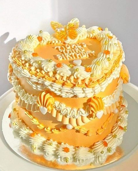 Bolo Vintage, Citrus Cake, 25th Birthday Cakes, Vintage Birthday Cakes, Pretty Dessert, Cute Baking, Creative Birthday Cakes, Fake Cake, Pretty Birthday Cakes