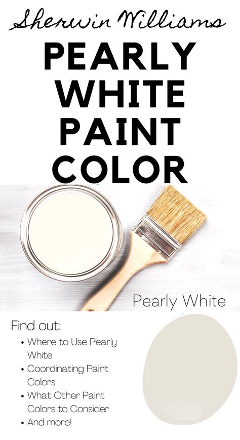 Pearl White Wall Paint, Pearl White Paint Wall Colors, Wherein Williams Pearly White, Best Neutral Off White Paint Color, White Paint With Green Undertones, Sherwin Williams Pearly White Cabinets, Sherwin Williams Pearly White Kitchen Cabinets, White Paint With Beige Undertones, Sw Pearly White Exterior