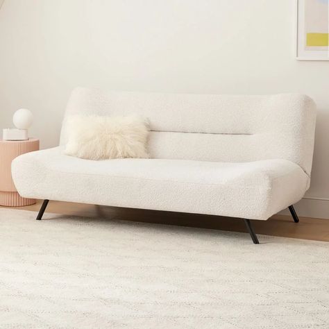 West Elm Flip Floor Sleeper Sofa West Elm Sofa, White Futon, Comfortable Futon, West Elm Kids, Bean Bag Chair Kids, Mid Century Sofa, Armless Sofa, Wood Sofa, Futon Sofa