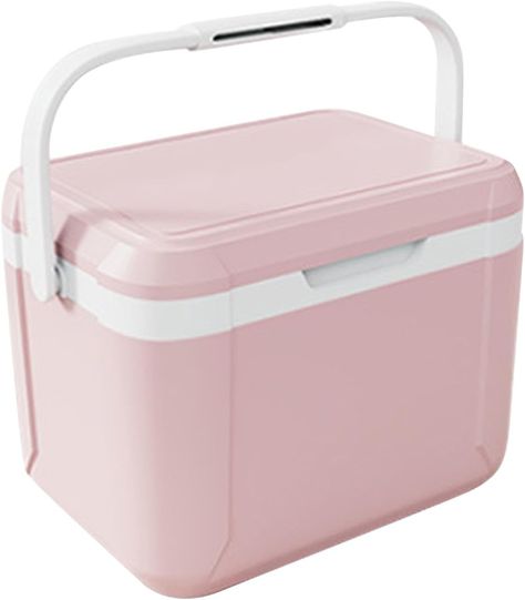 Amazon.com : 5 Lift Camping Cooler with Temperature Indication - Hard Ice Retention Cooler Lunch Box - Portable Small Insulated Cooler (Pink) : Sports & Outdoors Pink Cooler With Wheels, Cute Cooler, Pink Camping, Camping Cooler, Palm Springs Pool, Cooler With Wheels, Pink Cooler, Beach Cooler, Pink Rugs