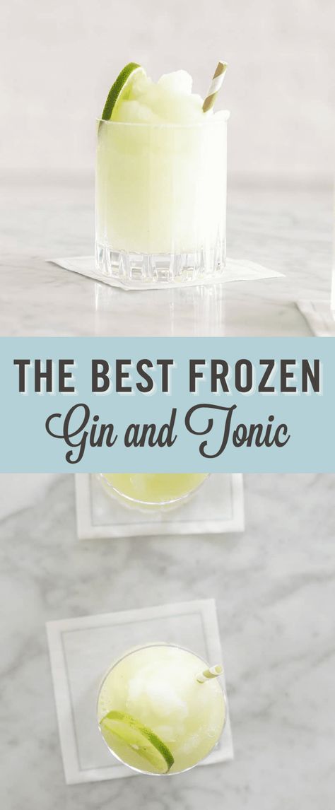 Frozen Gin Cocktails, Gin And Tonic Recipe, Gin And Tonic Recipe Cocktails, Gin Slush Recipe, Frozen Gin And Tonic, Blue Gin And Tonic, Blueberry Gin And Tonic, Gin And Tonic Cucumber, Summer Drinks Alcohol Recipes