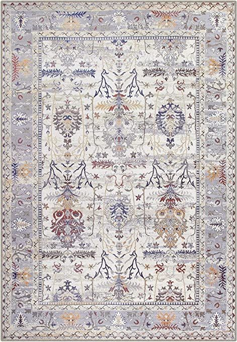 Adiva Rugs Machine Washable Area Rug for Living Room, Bedroom, Bathroom, Kitchen, Printed Persian Vintage Home Decor, Floor Decoration Carpet Mat (Cream, 6'6" x 9'6") Rug Layouts, Bedrooms Vintage, Cream Rugs, Plastic Rug, Floor Decoration, Persian Vintage, Area Rug For Living Room, Rugs Modern, Washable Area Rug