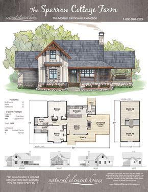 Affordable House Plans, Sims 4 House Plans, Cottage Farm, Country Cottage Decor, Homes Modern, Sims House Plans, Sims Houses, Sims Builds, Natural Element