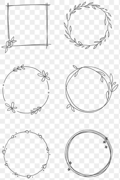 Doodle Wreath, Wrinkled Paper Background, Circle Doodles, White Square Frame, Simple Website Design, Wreath Vector, Doodle Floral, Free Doodles, Bujo Doodles