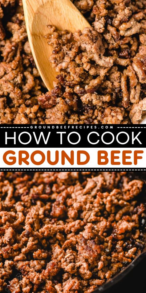 In search of quick and easy meals for tonight? Learn how to cook ground beef in a pan! In just 10 minutes, you can have browned ground beef with perfect crispy edges. Use this simple ground beef recipe for busy weeknight dinners like soup, casseroles, and more! How To Cook Ground Beef, Cooking Ground Beef, Hamburger Dinner, Hamburger Dinner Ideas, Ground Beef Seasoning, Cooking With Ground Beef, Ground Beef Recipe, Ground Beef Casserole Recipes, Beef Dinners