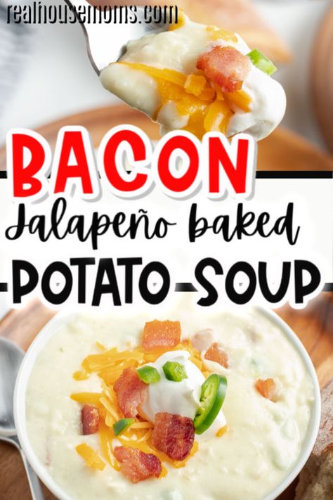 Jalapeno Popper Potato Soup, Potato Jalapeno Soup, Jalapeño Potato Soup, Jalapeno Potato Soup, Soup Bacon, Bacon Soup Recipes, Chicken Potato Soup, Sausage Potato Soup, Potato Bacon Soup