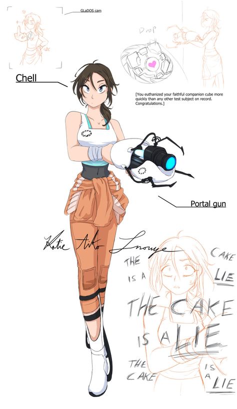 Portal Character Design, Chell Portal 2 Fanart, Portal Chell Fanart, Chell Portal Fanart, Chelldos Portal, Half Life 2 Fanart, Chell Portal, Portal Fanart, Portal Memes