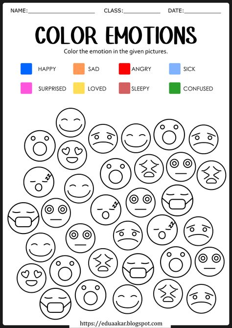 Feelings and Emotions Worksheet Thoughts And Feelings Activities, Emotion Sorting Activities, Worksheets About Feelings, Color Emotions Feelings, Aba Therapy Activities Emotions, Social Emotional Activities For Kindergarten, Understanding Emotions Worksheet, Emotion For Preschool, How Emotions Feel