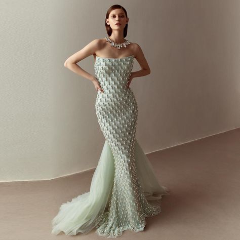 SS431 New Arrival Size :2,4,6,8,10,12,14,16 Available Now #Sharonsaid Sage Mermaid Dress, Gown With Cape, Yellow Evening Dresses, Dinner Party Dress, Grey Evening Dresses, Champagne Evening Dress, Gold Evening Dresses, Ellie Saab, Green Evening Dress