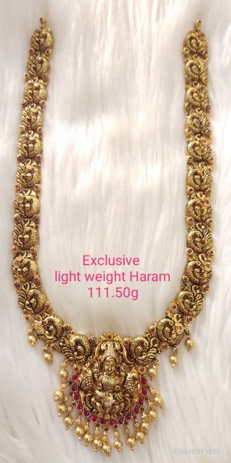 Peacock Design Haram Gold, Big Earrings Gold, Gold Haram Designs, Mango Haram, Haram Designs, Gold Haram, Ruby Bangles, Indian Wedding Jewelry Sets, Long Haram