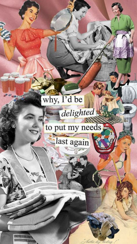 #housewife #mysogyny #sexismawareness #roommates #1950s #vintage #feminism #feminist 1950s Feminism, Vintage Feminism, Madwoman In The Attic, Feminine Rage, 1950s Housewife, Miranda Priestly, Vintage Housewife, Lifestyle Illustration, Gender Roles