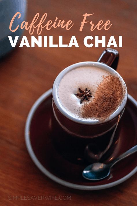 Caffeine Free Chai Tea Recipe, Caffeine Free Hot Drinks, No Caffeine Drinks, Chia Tea Latte Recipe, Nourishing Drinks, Homemade Chai Spice, Paleo Beverages, Healthier Drinks, Chai Recipes