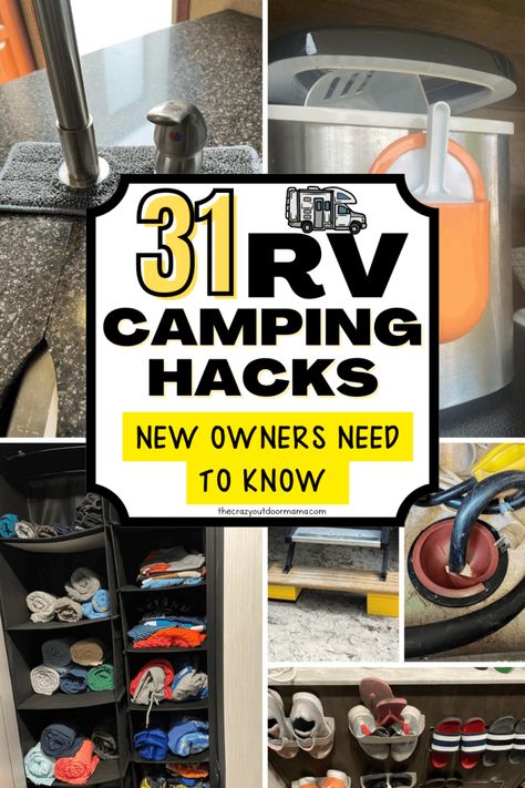 rv camping tips and tricks Rv Camping Hacks, Rving Ideas Rv Camping, Camper Upgrades, Rv Life Hacks, Camping Tips And Tricks, Glamping Trailer, Travel Trailer Organization, Camper Redo, Hacks And Tricks