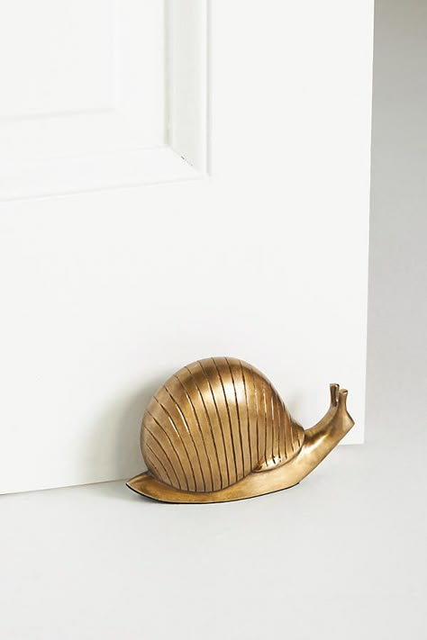 Cast aluminum Imported | Escargot Doorstop by Anthropologie in Brown