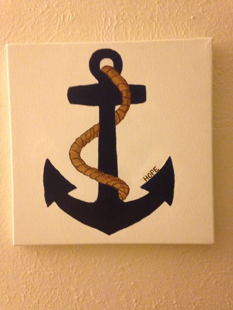 A DIY canvas painting I did recently to remind me of one of my favorite verses, Hebrews 6:19. We have this hope as an anchor of the soul, both secure and steadfast. Anchor Painting Ideas, Anchor Painting, Cloud Painting Acrylic, Hope Painting, Hebrews 6, Diy Canvas Painting, Ceramics Painting, Favorite Verses, Canvas Painting Diy