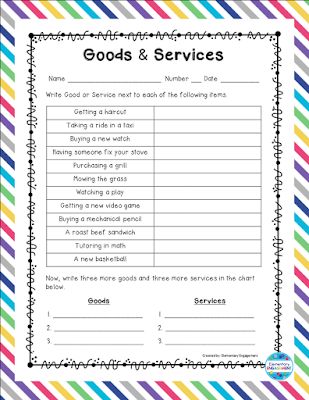 This Goods and Services worksheet is a free download on this post. Goods And Services Worksheet, Economics Activities, Teaching Economics, 2nd Grade Social Studies, Third Grade Social Studies, Two Dragons, Social Studies Worksheets, Education Templates, Needs And Wants