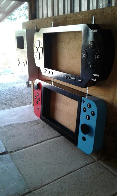 Nintendo Switch Tv Frame Diy Plans, Boys Gamer Room, Mario Bros Room, Video Game Bedroom, Video Game Room Decor, Mario Room, Games Room Inspiration, Boys Game Room, Small Game Rooms