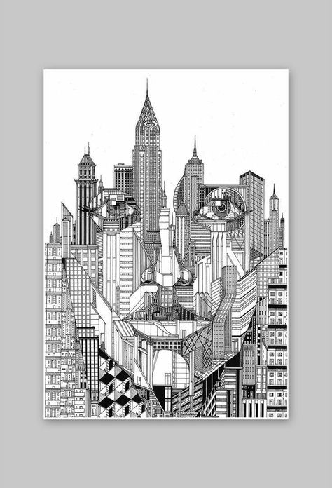 City Artwork, Pen Art Work, Easy Mandala Drawing, Pen Art Drawings, Doodle Art Drawing, Mandala Art Lesson, Perspective Art, Architecture Drawing Art, Makeup Eyes