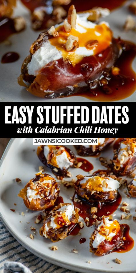 Starters For Dinner Party Easy, Easy Stuffed Dates, Date Hors D’oeuvres, Brie Stuffed Dates, Sun Dried Dates Recipes, Marscapone Stuffed Dates, Eclipse Appetizers, Stuffed Medjool Date Recipes, Stuffed Medjool Dates