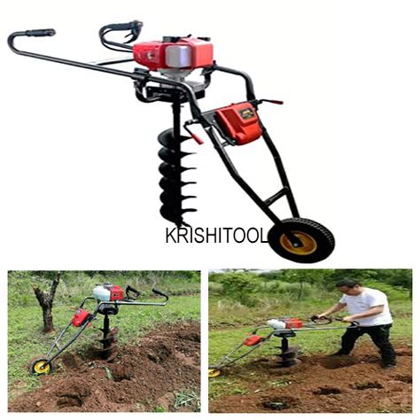 Buy Krishitool Hand Push Foldable Earth Auger Trolley 82cc With 12 Inch Auger Bit Earth Auger is suitable for drilling type of operation on grounds, farms, nurseries, and greenhouses. Krishitool earth auger is available in Heavy Duty engine. If you are bothered about the Soil drilling machine with Drill Bit prices, you can be totally sure to get the best rates as Krishitool brings you genuine Earth Auger rates and quality assured products only from the best of brands. Post Hole Diggers, Post Hole Digger, Auger Bits, Agriculture Machinery, Car Washing, Drilling Machine, Farm Machinery, Welding Machine, Coimbatore