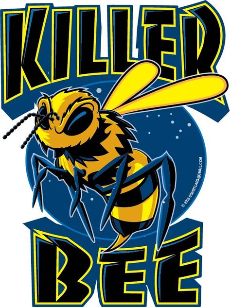 Killer Bee T-shirt Design Biotechnology Art, Bee Flying, Gi Joe Characters, Bee Drawing, Maori Designs, Bee Tattoo, Hip Hop Art, Pop Art Wallpaper, Desenho Tattoo