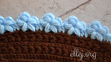 Crochet Blanket Edging, Crochet Border Patterns, Crochet Gloves Pattern, Crochet Hack, Flowers Crochet, Crochet Edging Patterns, Stitch Flowers, Puff Stitch, Crochet Tutorials