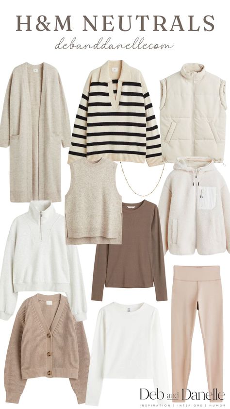 H&m Basics, Dressing Capsule, Closet Minimalista, Neutral Aesthetic Outfits, Boston Clogs Outfit, Beau Hijab, Cozy Outfit Ideas, Hm Outfits, Vsco Outfits