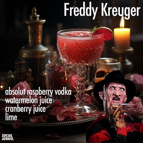 Horror Junkie - I HAVE to try these horror themed... | Facebook Fun Halloween Drinks, Bartender Drinks Recipes, Raspberry Drink, Halloween Drinks Alcohol, Bartender Drinks, Alcholic Drinks, Cocktail Drinks Alcoholic, Raspberry Vodka, Yummy Alcoholic Drinks