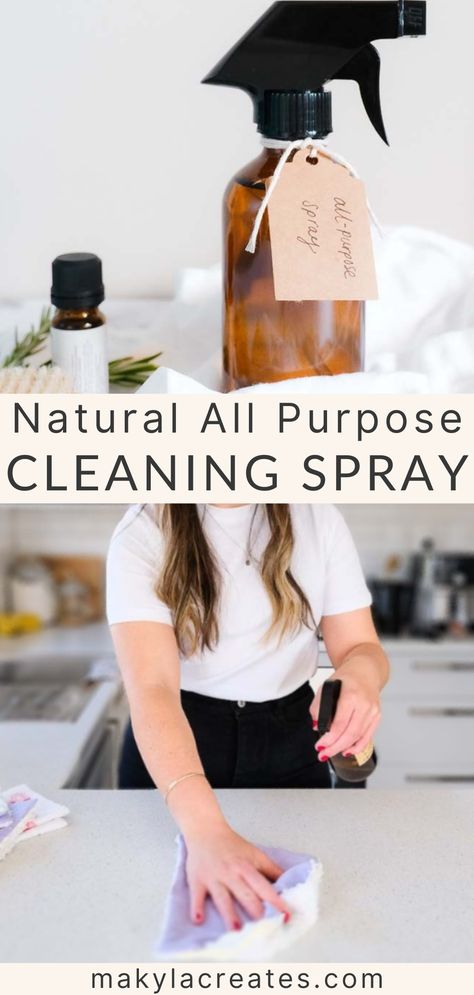 Natural all purpose cleaning spray. Makyla using spray on kitchen counter to clean All Natural Countertop Cleaner, Natural Dusting Cleaner, All Natural Household Cleaners, Natural Counter Cleaner, Diy Non Toxic Cleaning Products, Diy All-purpose Cleaner Recipe, Homemade Surface Cleaner, Diy House Cleaners Recipes, Homemade Counter Cleaner