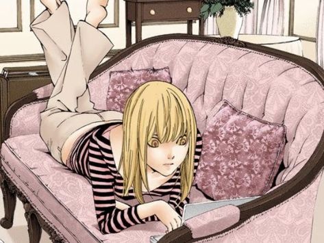 Misa Amane, A Woman, Couch, Pink